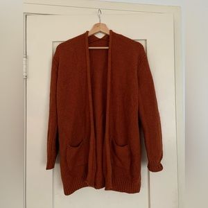 Cozy pumpkin orange cardigan made in italy